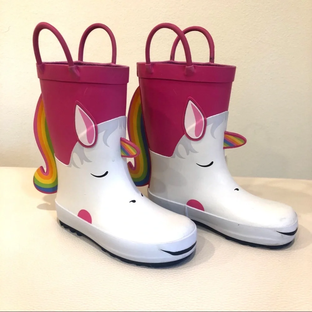 Cat and Jack Unicorn Rain Boots Sz 8